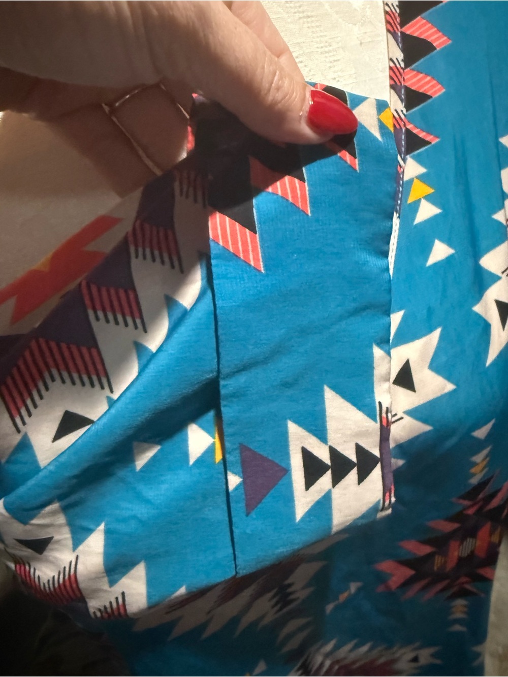 Liberty Love Teal Aztec V‑Neck Tunic - Picture 3 of 6